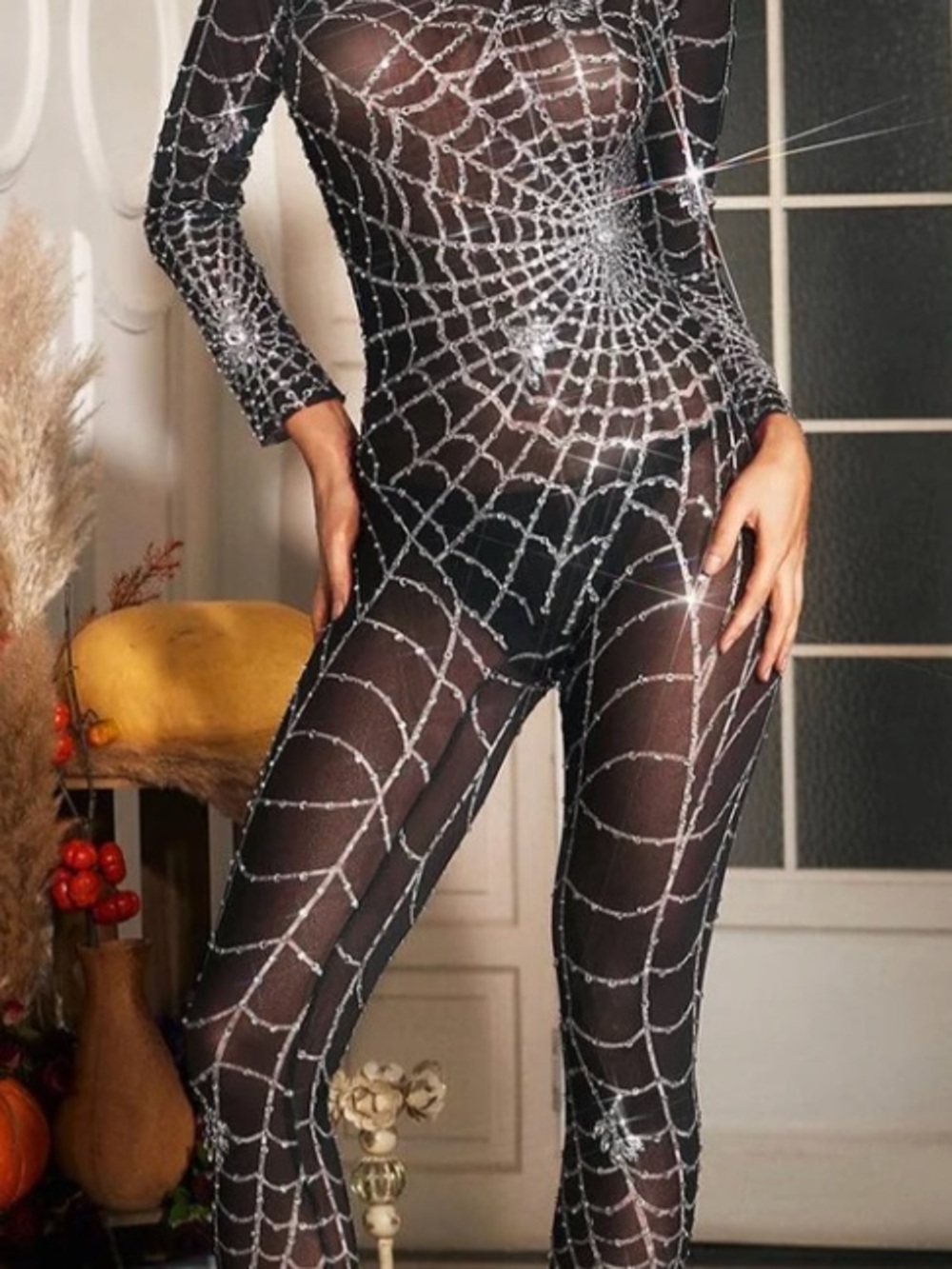 Octavia Cobweb print embellished Jumpsuit